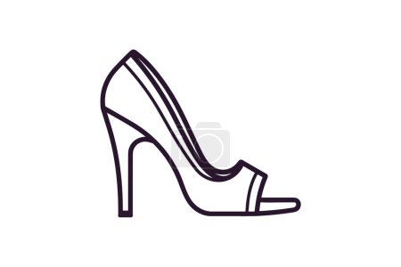 Ilustración de Patente de cuero zapatos y calzado de las mujeres Color plano Icono conjunto aislado sobre fondo blanco vector de color plano ilustración Pixel perfecto - Imagen libre de derechos