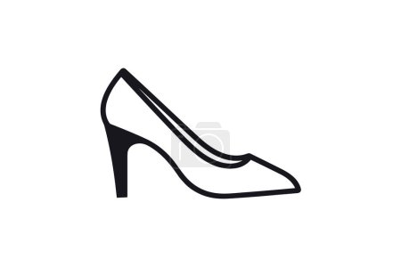 Téléchargez les illustrations : Chaussures et chaussures Femme Peep-Toe Rose Icône de Couleur Plate mis isolé sur fond blanc illustration vectorielle de couleur plate Pixel parfait - en licence libre de droit