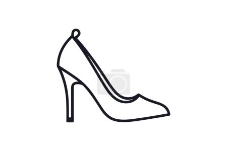 Illustration for Heel Peep-Toe Women's Shoes and footwear Flat Color Icon set isolated on white background flat color vector illustration Pixel perfect - Royalty Free Image