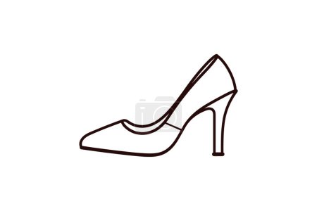 Illustration for Purple Peep-Toe Heel Women's Shoes and footwear Flat Color Icon set isolated on white background flat color vector illustration Pixel perfect - Royalty Free Image