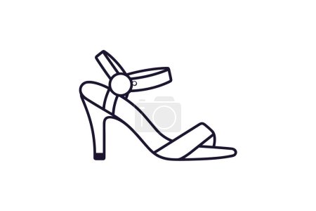 Téléchargez les illustrations : Chaussures et chaussures femme bout pointu Mules Icône de couleur plate mis isolé sur fond blanc illustration vectorielle de couleur plate Pixel parfait - en licence libre de droit