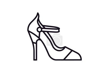 Illustration for Brown Slide Loafer Women's Fashionable Shoes and footwear Flat Color Icon set isolated on white background flat color vector illustration Pixel perfect - Royalty Free Image