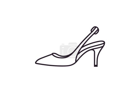 Illustration for Green Slide Loafer Women's Fashionable Shoes and footwear Flat Color Icon set isolated on white background flat color vector illustration Pixel perfect - Royalty Free Image