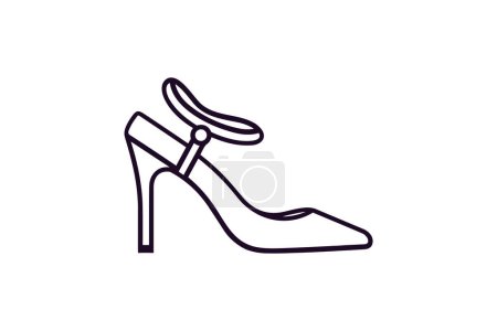 Illustration for REd Slide Loafer Women's Fashionable Shoes and footwear Flat Color Icon set isolated on white background flat color vector illustration Pixel perfect - Royalty Free Image