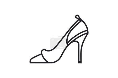 Ilustración de Rosa Slingback Botín Zapatos y calzado de las mujeres Color plano Icono conjunto aislado sobre fondo blanco plana vector de color ilustración Pixel perfec - Imagen libre de derechos