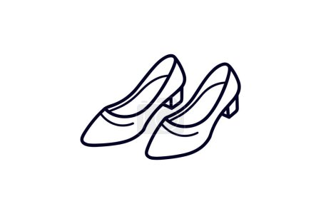 Ilustración de Rosa Suede Pisos Zapatos de mujer y calzado Color plano Icono conjunto aislado sobre fondo blanco plana vector de color ilustración Pixel perfecto - Imagen libre de derechos