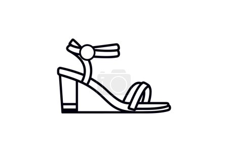Illustration for Blue Thong Sandal Women's Shoes and footwear Flat Color Icon set isolated on white background flat color vector illustration Pixel perfect - Royalty Free Image