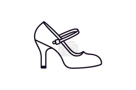 Illustration for Tassel Loafer Women's Shoes and footwear Flat Color Icon set isolated on white background flat color vector illustration Pixel perfect - Royalty Free Image