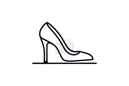Illustration for Black Thong Sandal Women's Shoes and footwear Flat Color Icon set isolated on white background flat color vector illustration Pixel perfect - Royalty Free Image