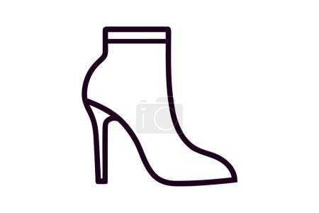Téléchargez les illustrations : Chaussures et chaussures Femme Bleu T-Strap Icône de couleur plate mis isolé sur fond blanc illustration vectorielle de couleur plate Pixel parfait - en licence libre de droit