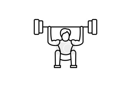 Illustration for Powerlifting, strength training,  icon  isolated on white background vector illustration Pixel perfect - Royalty Free Image