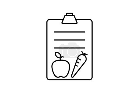 Téléchargez les illustrations : Planification des repas, préparation des repas, icône isolée sur fond blanc illustration vectorielle Pixel parfait - en licence libre de droit