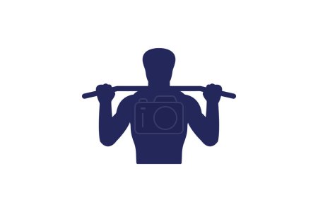 Illustration for Pull-ups, workout, fitness, strength training icon  isolated on white background vector illustration Pixel perfect - Royalty Free Image