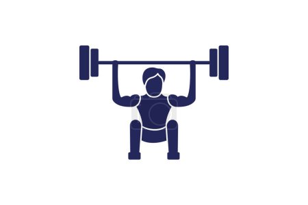 Illustration for Powerlifting, strength training,  icon  isolated on white background vector illustration Pixel perfect - Royalty Free Image