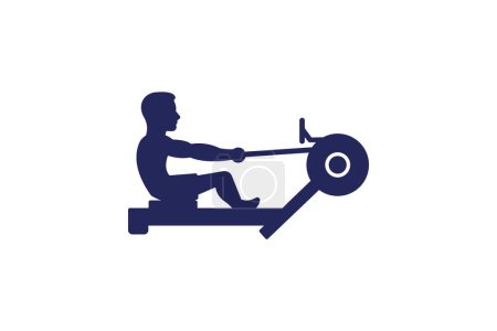 Illustration for Rowing machine, indoor rower,   icon  isolated on white background vector illustration Pixel perfect - Royalty Free Image