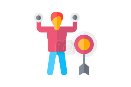 Illustration for Workout challenge, fitness challenge, icon  isolated on white background vector illustration Pixel perfect - Royalty Free Image