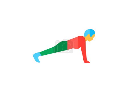 Illustration for Push-ups, bodyweight exercises,   icon  isolated on white background vector illustration Pixel perfect - Royalty Free Image