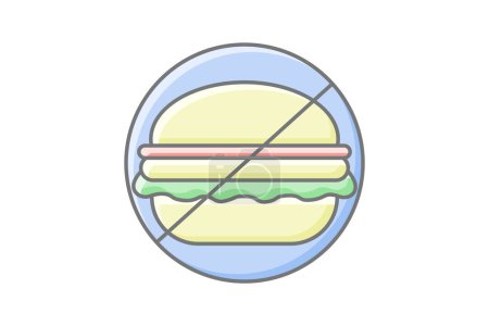 Téléchargez les illustrations : Malsain, malbouffe, restauration rapide, icône isolée sur fond blanc illustration vectorielle Pixel parfait - en licence libre de droit