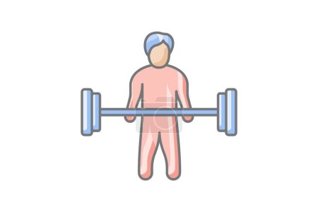 Illustration for Weightlifting, strength training,   icon  isolated on white background vector illustration Pixel perfect - Royalty Free Image