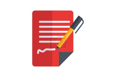 Illustration for Contracts Binding Commitments flat color icon, pixel perfect icon - Royalty Free Image