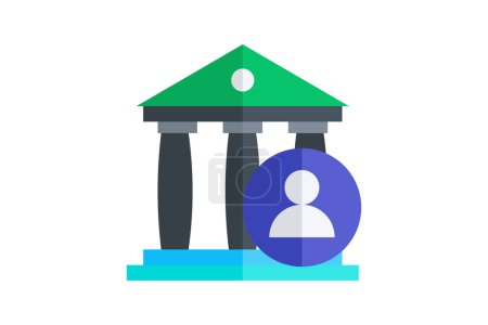 Illustration for Personal Banking, Banking services, flat color icon, pixel perfect icon - Royalty Free Image