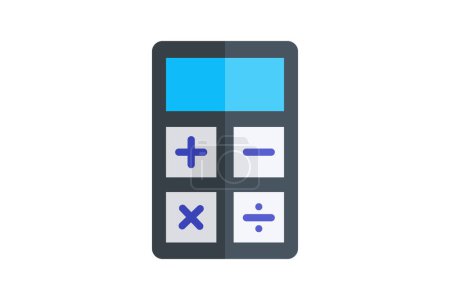 Illustration for Calculator,Mathematical tool,Scientific instrument,flat color icon, pixel perfect icon - Royalty Free Image