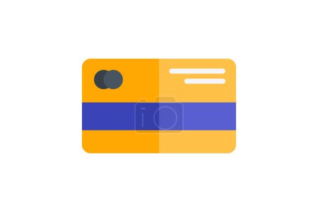 Illustration for Credit Card,Payment card, Chronicles Icon set flat color icon, pixel perfect icon - Royalty Free Image