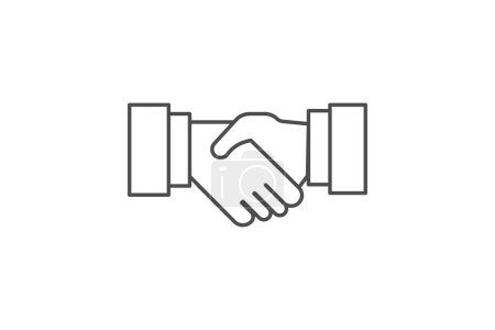 Illustration for Deal Dynamics thin line icon, grey outline icon, pixel perfect icon - Royalty Free Image