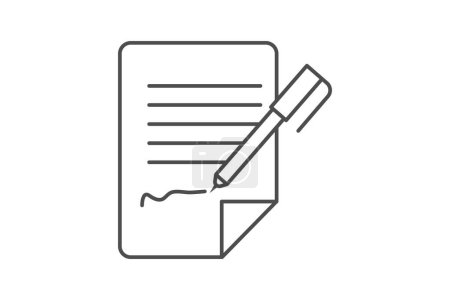 Illustration for Contracts Binding Commitments thin line icon, grey outline icon, pixel perfect icon - Royalty Free Image