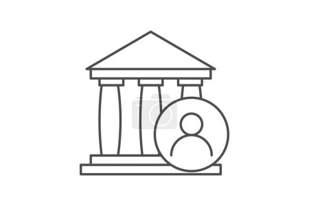 Illustration for Personal Banking, Banking services, thin line icon, grey outline icon, pixel perfect icon - Royalty Free Image