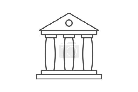 Illustration for Banking Beacons,Bank, thin line icon, grey outline icon, pixel perfect icon - Royalty Free Image