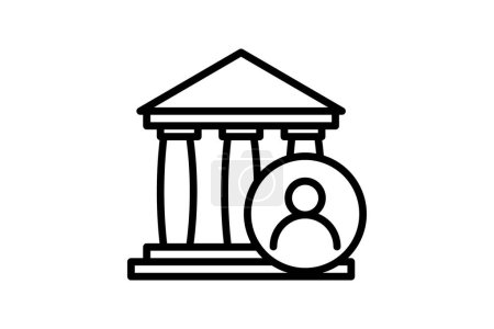 Illustration for Personal Banking, Banking services, line icon, outline icon, pixel perfect icon - Royalty Free Image