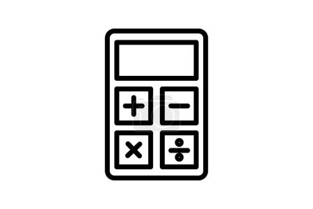 Illustration for Calculator,Mathematical tool,Scientific instrument,line icon, outline icon, pixel perfect icon - Royalty Free Image
