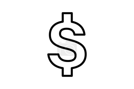 Téléchargez les illustrations : Dollar, devise américaine, dollars américains, icône de ligne, icône de contour, icône parfaite pixel - en licence libre de droit