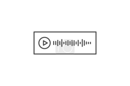Ilustración de Grabadora de voz, notas de voz, grabación, icono de línea delgada, icono de contorno gris, icono perfecto de píxel - Imagen libre de derechos