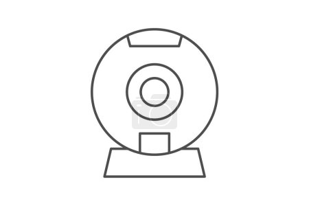 Illustration for X-ray Machine, X-ray scan thin line icon, grey outline icon, pixel perfect icon - Royalty Free Image