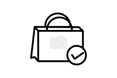 Ilustración de Bolsa de compras, E-commerce Bolsas, icono de línea, icono de esquema, icono de píxel perfecto - Imagen libre de derechos