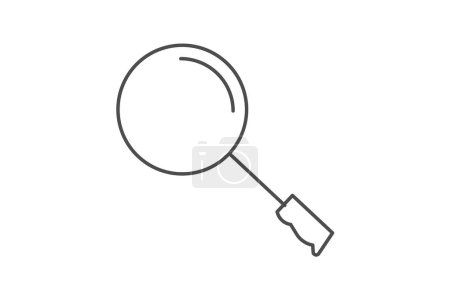 Ilustración de Lupa, Icono de zoom, Herramienta de búsqueda, icono de línea delgada, icono de contorno gris, icono perfecto de píxel - Imagen libre de derechos