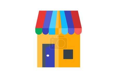 Illustration for E-commerce, Online Shopping, flat color icon, pixel perfect icon - Royalty Free Image