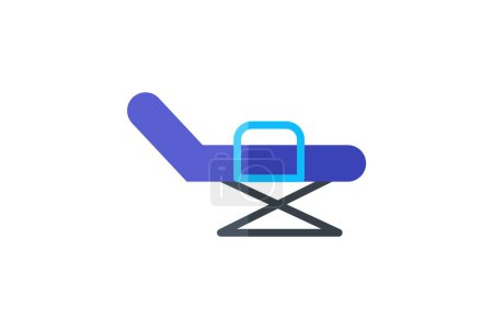 Illustration for Hospital Bed Icon, Medical Furniture, Healthcare, Patient Care flat color icon, pixel perfect icon - Royalty Free Image