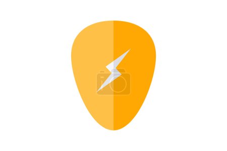 Illustration for Guitar pick, Plectrum, String accessory, Musical tool, flat color icon, pixel perfect icon - Royalty Free Image