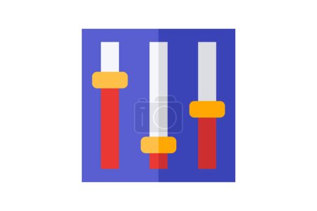 Illustration for Music equalizer, Audio control tool, Sound manipulation flat color icon, pixel perfect icon - Royalty Free Image