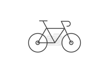 Illustration for Bicycle icon, Cycling symbol, Bike symbol, thin line icon, grey outline icon, pixel perfect icon - Royalty Free Image