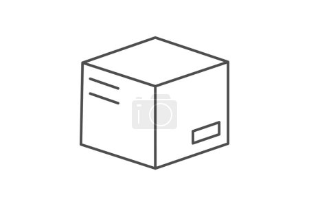 Illustration for Moving box,Convenient, Moving Supplies, Packing Solution, thin line icon, grey outline icon, pixel perfect icon - Royalty Free Image