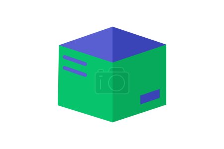 Illustration for Moving box,Convenient, Moving Supplies, Packing Solution, flat color icon, pixel perfect icon - Royalty Free Image