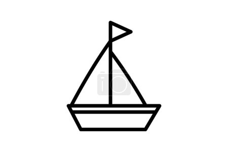 Illustration for Luxury Yacht, Private Charter,icon isolated on white background vector illustration Pixel perfect - Royalty Free Image