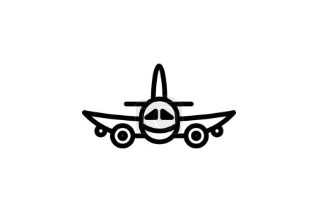 Illustration for Airplane , Aircraft, Aviation, Commercial Flight, Line Icon, Outline icon, vector icon, pixel perfect icon - Royalty Free Image