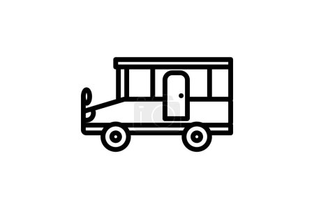 Illustration for Motorhome, Recreational Vehicle (RV),Line Icon, Outline icon, vector icon, pixel perfect icon - Royalty Free Image