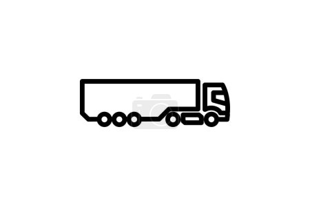 Illustration for Trailer, Hauling Equipment, Towable Unit,Motorhome, Recreational Vehicle (RV),Line Icon, Outline icon, vector icon, pixel perfect icon - Royalty Free Image