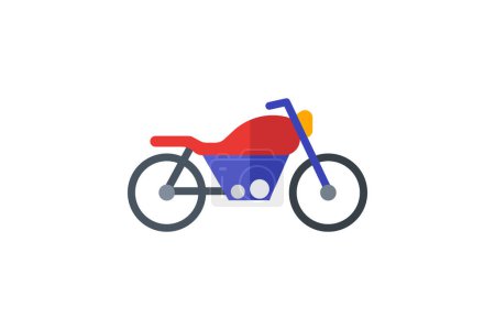 Illustration for Motorbike,powerful, Speed, Adventure, flat color icon, pixel perfect icon - Royalty Free Image